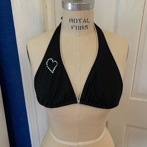 black and white bikini top